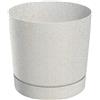 PROSPERPLAST Vaso Eco Wood in plastica 20x19 cm Bianco