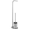 Wenko Piantana portarotolo e portascopino bagno Levante inox opaco