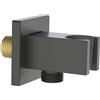 aQuasanit Presa acqua quadra in ottone con supporto attacco 1/2" grigio scuro