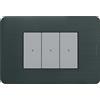 - Placca 3 moduli Bticino MatixGO tecnopolimero Black Nickel