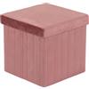 - Pouf in velluto Aron rosa 35X35X34,5 cm