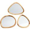 - Set 3 specchi sagomati Pebble in legno dimensioni assortite marrone