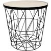 - Tavolino contenitore kaori con top in mdf Ø 38X40 cm nero