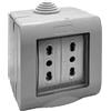 Elettrocanali Contenitore da parete IP55 con 2 prese bivalenti standard italiano grigio