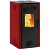 Invicta Stufa a pellet ventilata Invicta Rapallo 7 Plus acciaio 7,3 kW rosso