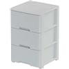 - Cassettiera in polipropilene 3 cassetti bianco 39x38,5x61 cm