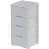 - Cassettiera in polipropilene 4 cassetti bianco 39x38,5x80 cm