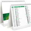 SOLOCALENDARI Calendario da Tavolo 2027 con Feste Settimane Lune e Santi con Numeri Grandi - Perfetto per casa e ufficio - Calendario ECOLOGICO Certificato FSC® Mix FSC-C107715 - BV-COC-011221 (Colore VERDE)