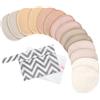 KeaBabies 14 tazze assorbibili di bambù organico - Tazze di allattamento al seno assorbibili lavabili, Morbide e riutilizzabili, Tazze di reggiseno di allattamento al seno multiuso (Neutrals, L 12cm)