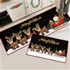 Hoimlm Tappeto da cucina natalizio, antiscivolo, lavabile, per corridoio, soggiorno, bagno, cucina, set decorazione natalizia (Natale Nero A, 40 x 120 cm+40 x 60 cm)