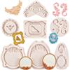 Bexal Set di stampi da forno in silicone, design vintage, chiavi e piume, per decorazioni di torte, stampi in resina sintetica con numeri e ornamenti (grigio -TP251)