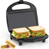 Velya Tostapane Elettrico 2 Sandwich, Antiaderente PFOA Free, 750W, Nero | Placche piane antiaderenti, maniglia cool touch, design compatto per toast e panini