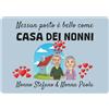 Colorfamily Tappeto Zerbino personalizzato con nome Nessun posto è bello Nonni Nonno Nonna Idea regalo Natale Compleanno Festa Ingresso Casa 60x40 cm