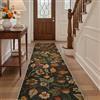 GENIMO Tappeto Cottage Fiori Petali Soggiorno, Lavabile, 80x150 cm, Marrone | Tappeto Cottage, Lavabile in Lavatrice, Pelo Corto, Cucina, Camera da Letto, Entrata, Scendiletto, Ufficio