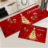 Hoimlm Tappeto da cucina natalizio, antiscivolo, lavabile, per corridoio, soggiorno, bagno, cucina, set decorazione natalizia (43 x 150 cm+43 x 75 cm, Natale B)