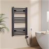 EMKE Scaldasalviette Elettrico per Bagno 75 x 50 cm, Antracite, 300 Watt | Radiatore Curvato con WIFI Termostato, Scaldasalviette Elettrico, Supporto Porta-Asciugamani