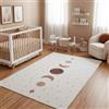 Carpetsale24 Tappeto per Bambini Fasi Lunari per Cameretta in Crema con Design Boho misura 120x170 cm ideale come tappeto gioco