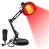TERVON Lampada Infrarossi 150W, Lampada Luce Rossa 10 Livelli di Temperatura | con 4 Timer, Lampada Infrarossi Riscaldante Con Supporto Stabile, per Alleviare Il Dolore, Migliora la Qualità del Sonno