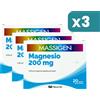 Massigen Magnesio 200mg Integratore 3 confezioni da 20 Bustine