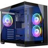 MODECOM Volcano Panorama Apex ARGB 3F, grigio, case ATX Midi Tower, 3 ventole ARGB, pannello frontale in vetro panoramico, pannello frontale a rete