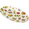THUN, Piatto Ovale in Porcellana Decorata a Mano con Motivi Floreali, Versione Piccolo, Linea Happy Country, 26cm