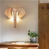 J.SUNUN Lampada da parete LED 12W 1080LM Moderno Interni Legno Applique da parete Elefante Lampada a Muro Luce notturna Luce calda 3000K per Soggiorno Camera da letto Comodino Corridoio 36×32×6CM