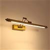 Generic Applique da parete moderna, luce frontale per specchio da bagno in ottone, LED regolabile su luci a specchio retrò vintage 3000K bianco caldo impermeabile per bagno hotel, 60 cm/12