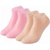Zhcwldmi 2 paia di calzini in silicone idratanti, per piedi secchi, riutilizzabili, per la cura del tallone, colore carne e rosa, fino alla taglia 44