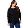 Zizzi Maglione da donna lavorato a maglia, a costine, girocollo, taglia 42-60
