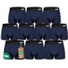 Kemes Boxer Uomo 10 Pack Cotone 95% Cotone 5% Elastan Blu Scuro Mutande Traspirante Intimo Uomo