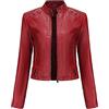 KHIRVWL Giacca in Pelle Donna Nera Trapuntata Giubbotto Biker Giubbotto Moto Vera Pelle Bomber Donna Giacca Pelle Moto Donna Invernale Offerta Donna Giubbino Ecopelle Donna Giacca Autunno Giacca