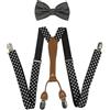SUNTRADE Set di bretelle e papillon da uomo, 4 clip, bretelle elastiche a X Band + papillon per matrimonio, evento formale