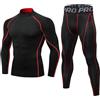 LNFINTDO Set di biancheria intima termica da uomo a maniche lunghe con collo alto e pantaloni lunghi per allenamento, sci, corsa, escursionismo