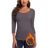 SERSARY Maglia Termica Donna Manica a 3/4 - Maglie Termiche Manica Lunga Girocollo - Intimo Termico Invernale - Magliette Maniche Lunghe Donna Traspirante - Abbigliamento Senza Cuciture
