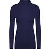 Shop & Stop Maglione da donna con collo a collo alto, tinta unita, a maniche lunghe, a collo alto, lunghezza 40-52