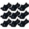 O'Neill, calzini unisex Footie, confezione da 9 paia di calzini invisibili, in cotone, estivi, da uomo e da donna, colore nero e bianco, 35-38 39-42 43-46