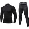 LNFINTDO Set di biancheria intima termica da uomo a maniche lunghe con collo alto e pantaloni lunghi per allenamento, sci, corsa, escursionismo