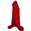 VGLOOK - Mantello lungo da adulto con cappuccio, in velluto, unisex, ideale per cosplay, costumi per Carnevale e Halloween, 150 cm circa