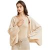 BRYCTSISEN Scialle da donna in lana leggera avvolgente sciarpa con maniche esterno caldo lavorato a maglia aperto davanti poncho mantello autunno inverno