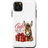 Vintage Christmas Farm Custodia per iPhone 11 Pro Max Jingle All The Way Donkey Christmas Farm Animal Holiday