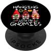 Festive Christmas Holiday Gnome Winter S Hanging With My Gnomies Matching Family Christmas Gnomes PopSockets PopGrip Adesivo