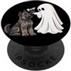 4GhostLovers Divertente fantasma Bouvier des Flandres Boop Halloween amante dei cani PopSockets PopGrip Adesivo