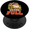 ThankFULL Thanksgiving Dinner Feast Stuf Francese Bulldog Frenchie Divertente Turchia Giorno Retrò Vintage 70s PopSockets PopGrip Adesivo