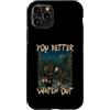 Merry Yule Happy Winter Solstice Holiday Custodia per iPhone 11 Pro Faresti meglio a stare attento al folklore islandese di Yule Cat Krampus