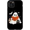 Funny Spooky Ghost Black Cat Halloween C Custodia per iPhone 11 Pro Libro di lettura fantasma gatto nero Halloween amante dei gatti fantasma boo
