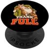 ThankFULL Thanksgiving Dinner Feast Stuf Maine Coone Gatto Divertente Turchia Day Retro Vintage Sleepy 70s PopSockets PopGrip Adesivo