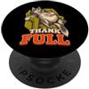 ThankFULL Thanksgiving Dinner Feast Stuf Lupo divertente Turchia Day Retro Vintage Overeat Sleep Nap 70s PopSockets PopGrip Adesivo