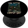 Merry Yule Happy Winter Solstice Holiday Faresti meglio a stare attento al folklore islandese di Yule Cat Krampus PopSockets PopGrip Adesivo