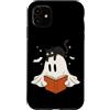 Funny Spooky Ghost Black Cat Halloween C Custodia per iPhone 11 Libro di lettura fantasma gatto nero Halloween amante dei gatti fantasma boo