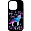 Just a Girl who Loves Wolves TS Gifts Co Custodia per iPhone 14 Pro Solo una ragazza che ama i lupi - Regalo lupo